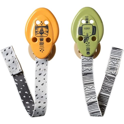 2 Soother Clip-on Army/orange
