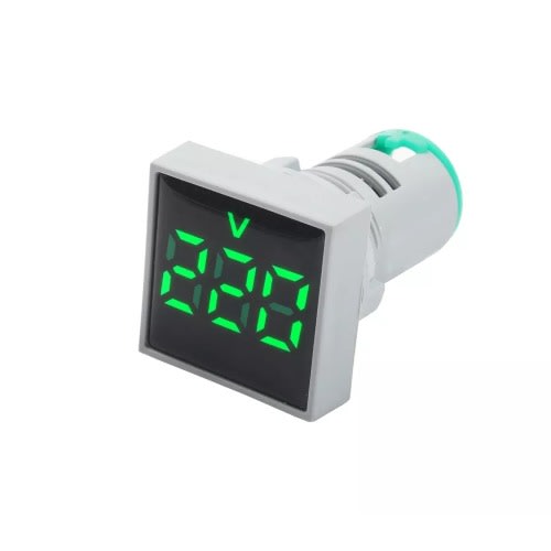 AC 60-500V Square LED Digital Voltmeter Display -Green