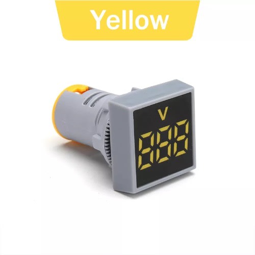 AC 60-500V Square LED Digital Voltmeter Display -Yellow
