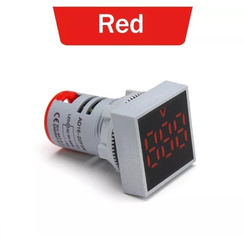 AC 60-500V Square LED Digital Voltmeter Display (RED)