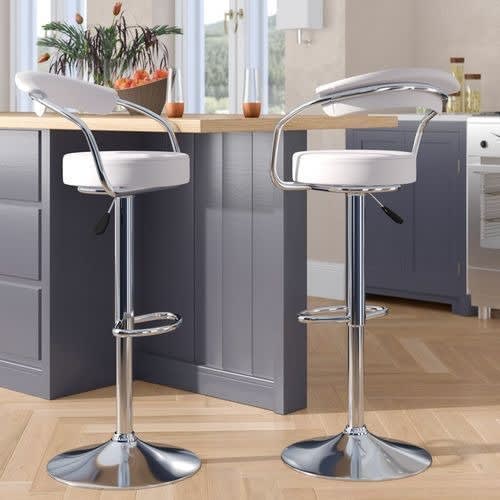 Adjustable Height Swivel Bar Stools-2 Pcs