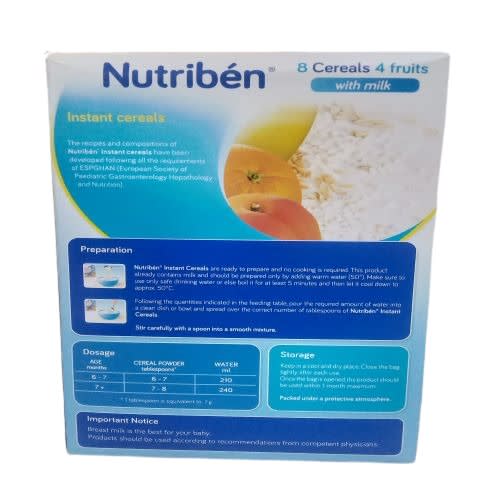 8 Cereals + 4 Fruits With Milk- 300g