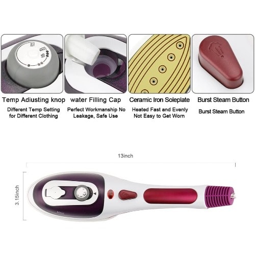 Hand Held Fabric Steam Iron, Fast Heat-up Household Travel Garment Steamer