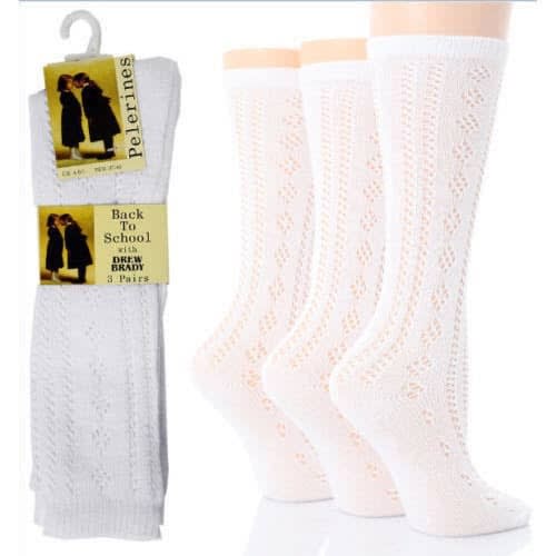 Set Of 3 Long Socks - White