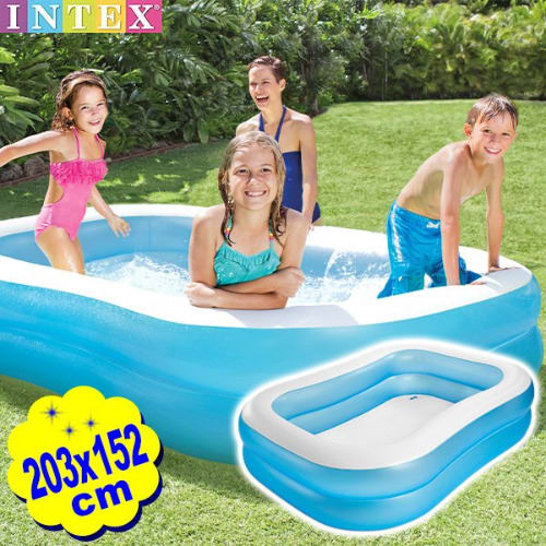 Rectangular Swimming Pool - White Blue - 2.03m X 1.52m X 48cm