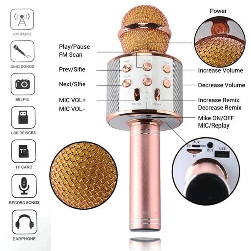 Wireless Karaoke Bluetooth Microphone Hifi Speaker