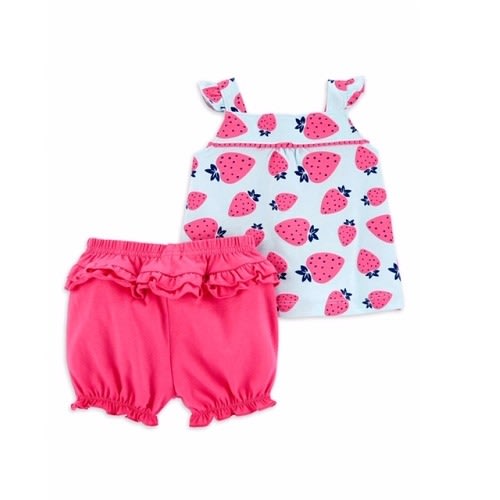 Child Of Mine Baby Girl Ruffle Tank Top & Shorts Oufit Set