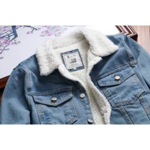 Fleece Jeans Jacket- Sherpa Wind Breaker