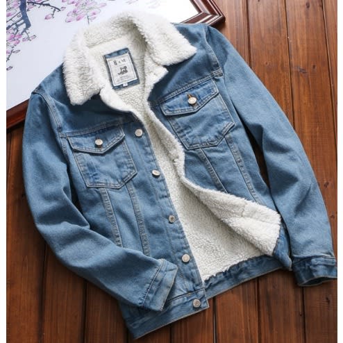 Fleece Jeans Jacket- Sherpa Wind Breaker