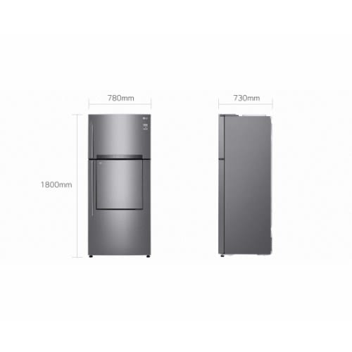 549l Fast Cooling Double Door Inverter Top Freezer Refrigerator Gn-a702hlhu
