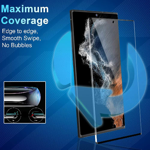 Anti Scratch Tempered Glass Screen Protector For Galaxy S22 Ultra.
