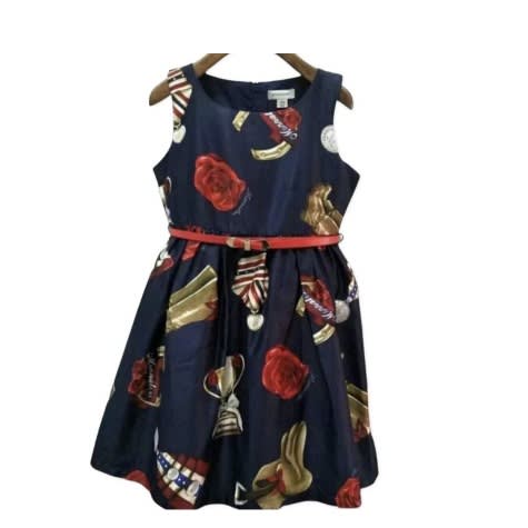 Multicoloured Girl's Dress With Belt