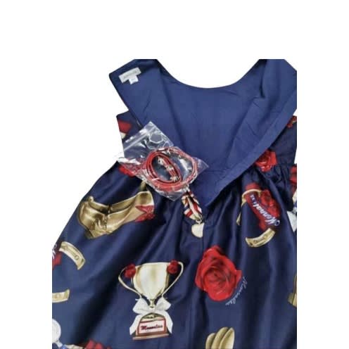 Multicoloured Girl's Dress With Belt