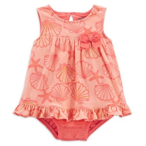 Baby Girls Starfish One Piece Ruffle Sunsuit Dress