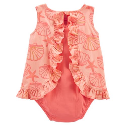 Baby Girls Starfish One Piece Ruffle Sunsuit Dress