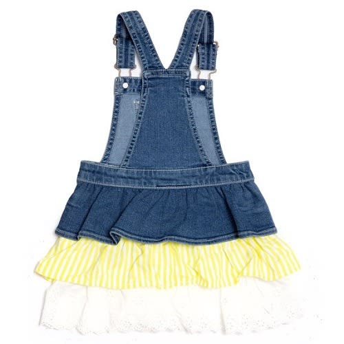 Toddler Girls Denim Jeans Lace Tutu Overall Skirtall