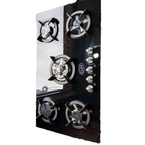Cliff Built-in 5 Burner Gas On Glass Hob With Battery Ignition - 90cm