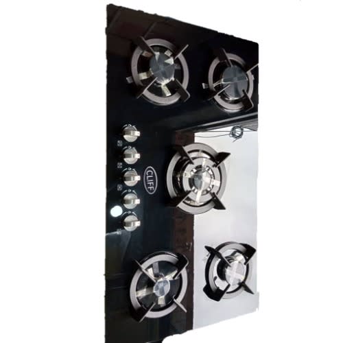 Cliff Built-in 5 Burner Gas On Glass Hob With Battery Ignition - 90cm