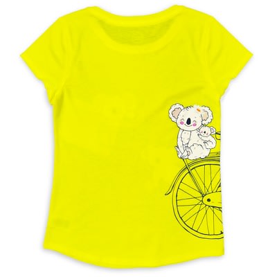 Girls Koala Trip Graphic Short Sleeve Slime T-shirt - Yellow
