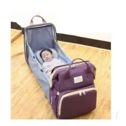 Multicolor Baby Diaper Bag And Bed