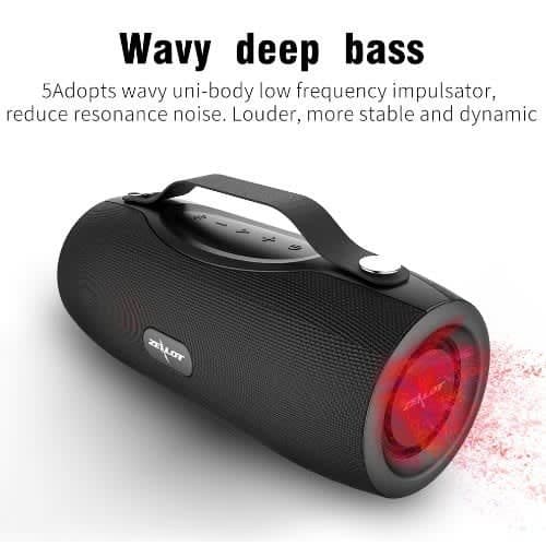 S29 Portable Bluetooth Speaker With Fm Radio + Powerbank & Flashlight- Black