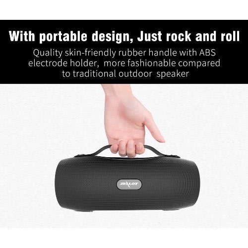 S29 Portable Bluetooth Speaker With Fm Radio + Powerbank & Flashlight- Black