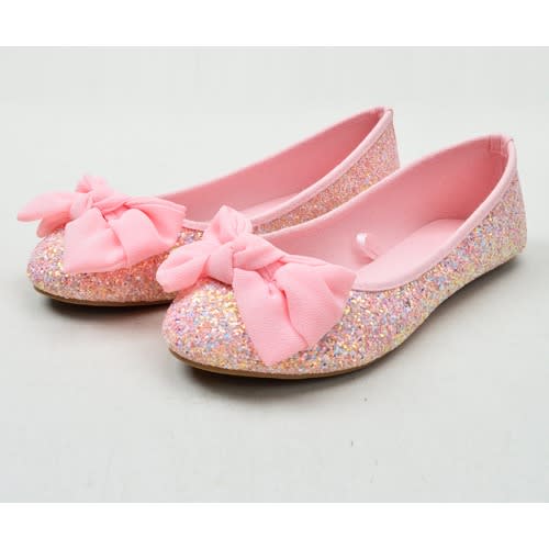 Bow Studded Girl Shoe- Pink