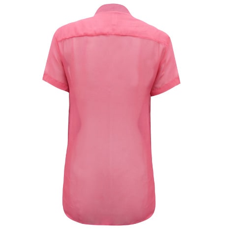 Raspberry Chiffon Crepe Drape Wrap Blouse