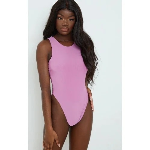 Sleeveless Female Bodysuit - Purple