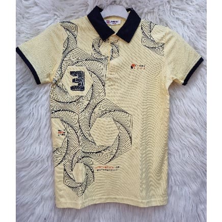 Yellow Designed Boys Polo