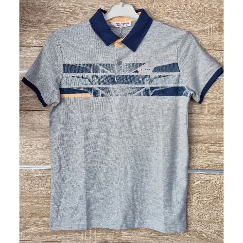 Tommy Life - Boys Short Sleeve Polo - Grey