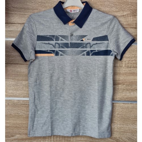 Tommy Life - Boys Short Sleeve Polo - Grey