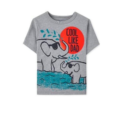 Boys Cool Like Dad Graphic Tshirt - Grey