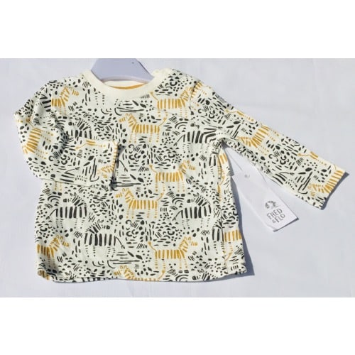 Long Sleeve Zebra Print Top