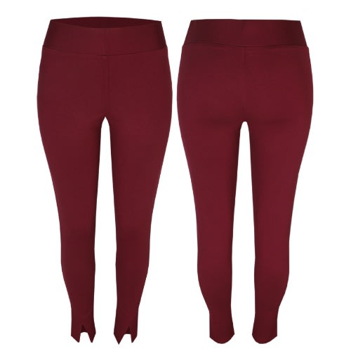 Burgundy Split Angle Jeggings