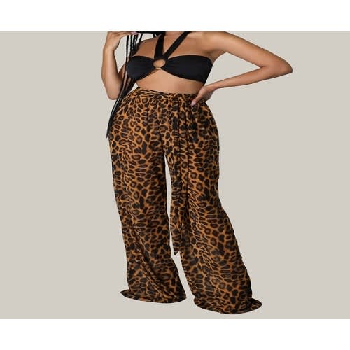 Animal Skin Palazzo -Chocolate Brown