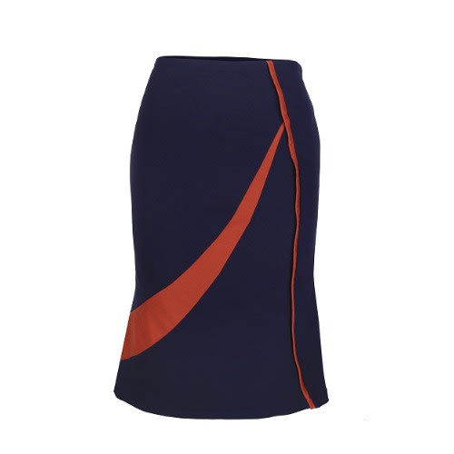 Multipurpose Skirt - Navy Blue And Burnt Orange
