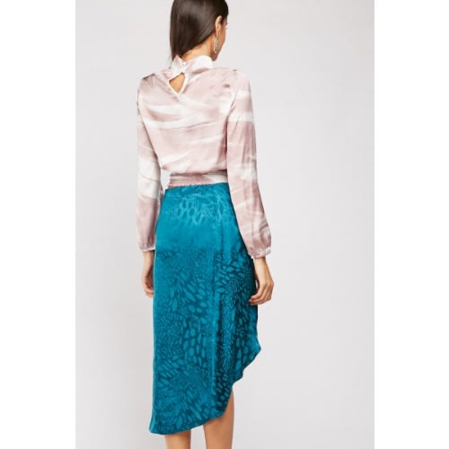 Speckled Pattern Draped Tulip Skirt