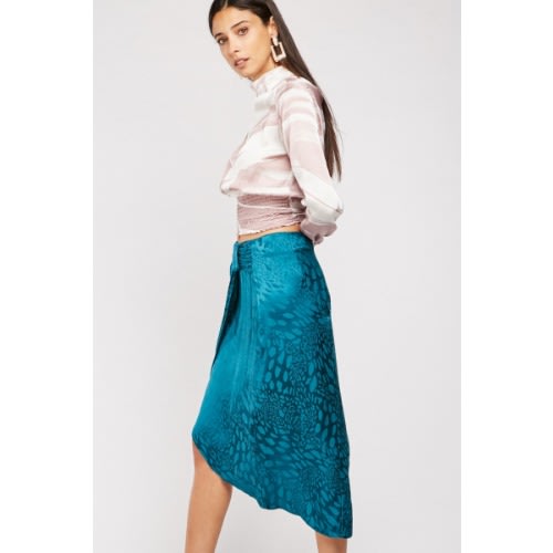 Speckled Pattern Draped Tulip Skirt