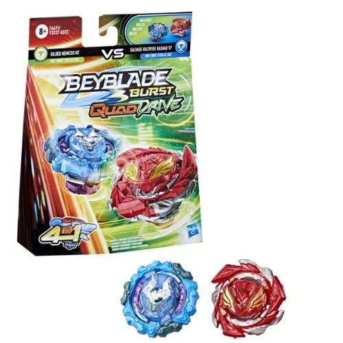 Beyblade Burst Quad Drive Dual Pack - Salvage Valtryek Rashad V7 And Gilded Nemesis N7