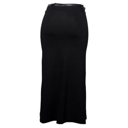 Women's Belted Long Skirt- Black