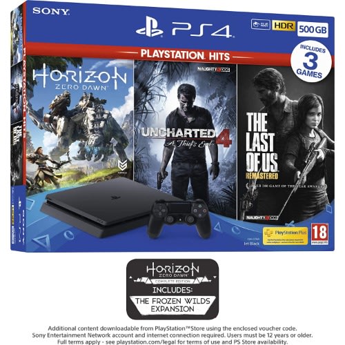 Ps4 Console - 500gb Slim With Extra Controller - Black