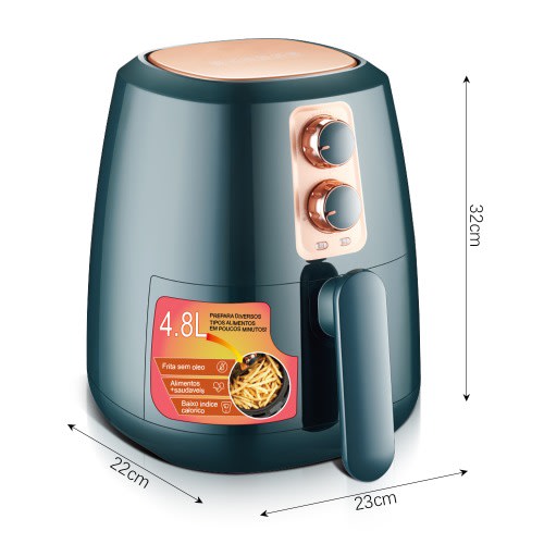 Kitchen Electric Air Fryer - 4.8L- 1350W - Black