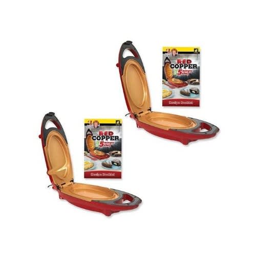Red Copper Pan Double-coated Smokeless Non-stick 5 Minute Chef Electric Cooker 240v