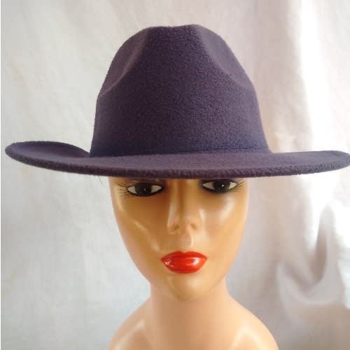 Suede Fedora Hat For Men And Women - Purple