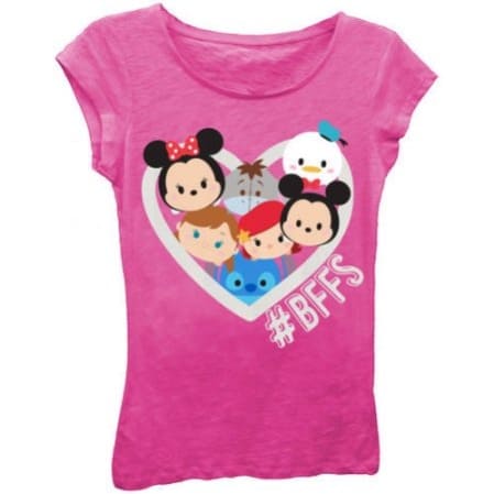 Tsum Tsum Girls #bbf Top With Silver Glitter- Pink