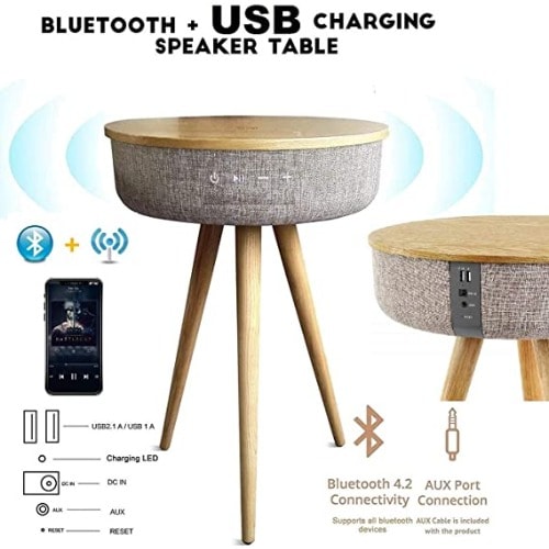 Portable Bluetooth Coffee Table Speaker - sense Light - With Wireless Charging