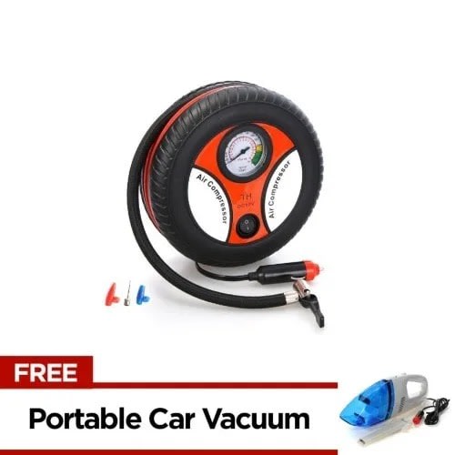 Tyre Pump Air Compressor + Car Vacuum Cleaner
