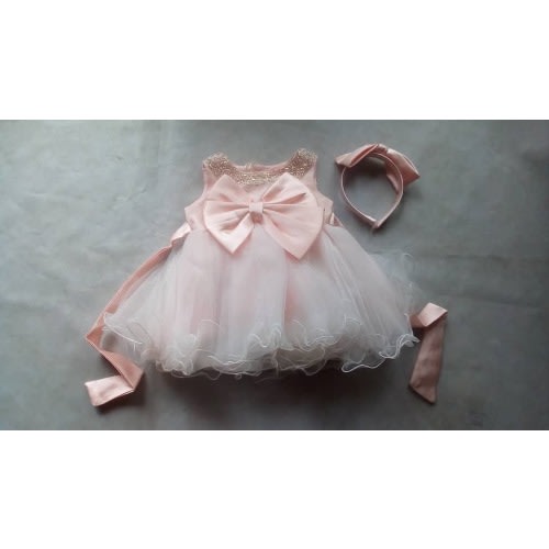 Girl Newborn Birthday Gown - Pink