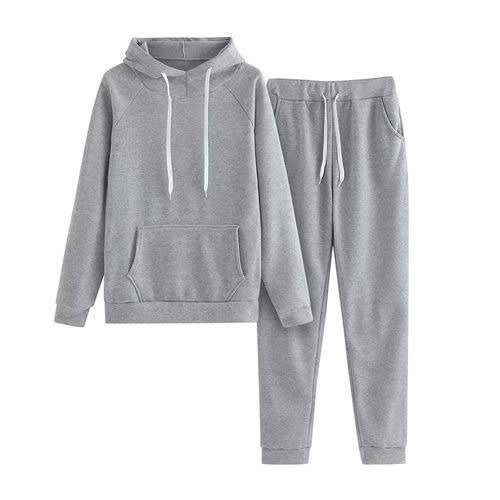 Plain Hoodie And Jogger - Grey